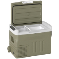 Outsunny Geleira Portátil Elétrica 30L Geleira de Carro -20℃ a +20℃ 12V/24V com Rodas Compressor e Ecrã LED 61x39x41,5 cm Verde