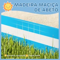 AIYAPLAY Caixa de Areia para Crianças acima de 3 Anos Quadrada com 4 Assentos para Exterior 133x133x16 cm Azul e Branco(m-6)