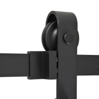 HOMCOM 200 CM Rail porte coulissante quincaillerie de porte coulissante en acier au carbone capacité de charge 90 kg - noir(m-8)
