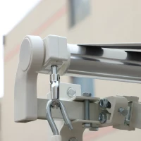 Outsunny Luifel aluminium knikarmluifel zonwering met handslinger 3,5 x 2,5 m grijs + wit(m-12)