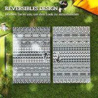 Outsunny Outdoor Teppich robuster Wetterfest Outdoorteppich, Carpet mit Boho-Style, Outdoor-Teppich für Wohnzimmer Balkon(m-7)