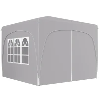 Outsunny Gazebo da Giardino 3x3m Pieghevole con Altezza Regolabile, Protezione UPF50+ e Borsa, Grigio Chiaro(m-10)