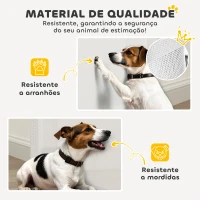 PawHut Barreira de Segurança para Cães Retrátil 0-136 cm  para Cães Pequenos com Botão de Fecho Branco(m-7)