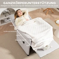 HOMCOM Relaxsessel mit leisem Motor, Polstersessel mit robusten Stoffbezug, Memory-Funktion, anpassbare Fußstütze, Cremeweiß(m-9)