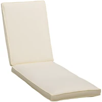 Outsunny Coussin de chaise longue matelas pour transat extérieur coussins d'extérieur pour bain de soleil 188 x 53 x 8 cm crème(m-11)