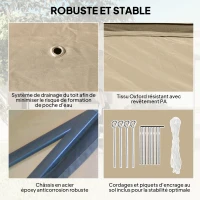 Outsunny Tonnelle 3 x 3 m barnum de jardin Pop-up tente pliant double toit 4 moustiquaires zippées amovibles + sac de transport(m-7)