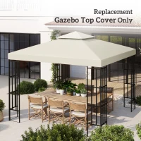 Outsunny Gazebo Replacement Canopy 3x3 m-Cream White(m-7)