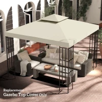 Outsunny Gazebo Replacement Canopy 3x3 m-Cream White(m-10)
