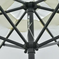 Outsunny Umbrela de Gradina Reglabila cu manivela din otel , Alb Crem Φ230cm(m-11)