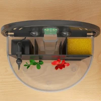 PawHut 3L Small Fish Tank with Filter System, LED Light, Small Fish Tank for Betta, Goldfish, Shrimp, Black(m-9)