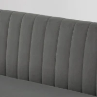 HOMCOM Sofa Retrodesign 2-zitsbank, houten poten, 117 cm x 56,5 cm x 77 cm, Donkergrijs(m-10)