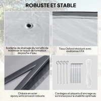 Outsunny Tonnelle 3 x 3 m barnum de jardin Pop-up tente pliant double toit 4 moustiquaires zippées amovibles + sac de transport(m-7)