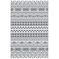 Outsunny Alfombra de Exterior Reversible 182x274 cm con Patrón Geométrico de Cenefa Impermeable con Bolsa Gris y Blanco