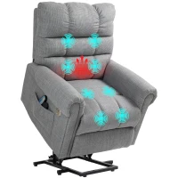 HOMCOM Rise and Recline Electric Massage Armchair - Grey(m-10)