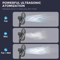 HOMCOM Pedestal Fan with Water Mist Spray, Spray Misting Fan with 70° Oscillation, Tilt Head, 3 Speeds, 3 Modes, Adjustable Mist, 3.2L Water Tank, for Home, 120 cm(m-4)
