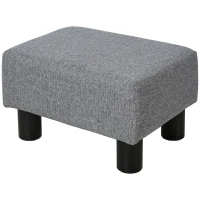 HOMCOM Reposapiés de Salón Taburete Bajo con Asiento Acolchado Rectangular para Sala de Estar Dormitorio 40x30x24 cm Gris(m-11)
