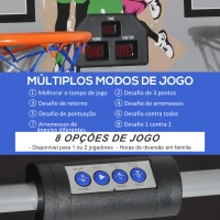 HOMCOM Conjunto de tabelas de Basquetebol Dobráveis e Portáteis de aço Cor Preto e Branco 205x110x205 cm(m-4)