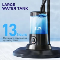 HOMCOM Pedestal Fan with Water Mist Spray, Spray Misting Fan with 70° Oscillation, Tilt Head, 3 Speeds, 3 Modes, Adjustable Mist, 3.2L Water Tank, for Home, 120 cm(m-8)