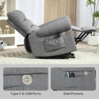 HOMCOM Rise and Recline Electric Massage Armchair - Grey(m-5)