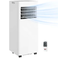 HOMCOM Ar Condicionado Portátil 3 em 1 9000 BTU 24,1 L/Dia com Controlo Remoto e Ecrã LED Temporizador 24h 30x29x69 cm Branco(m-10)