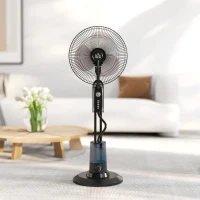 HOMCOM Pedestal Fan with Water Mist Spray, Spray Misting Fan with 70° Oscillation, Tilt Head, 3 Speeds, 3 Modes, Adjustable Mist, 3.2L Water Tank, for Home, 120 cm(m-9)