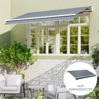 Outsunny Zasłona Markizowa z Falbanką Wodoodporna Materiał Zamienny na Markizy 4 x 3 m Szara(m-7)