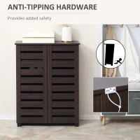 HOMCOM 15 Shoe Storage Cabinet - Wood-Effect(m-7)