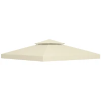 Outsunny Gazebo Replacement Canopy 3x3 m-Cream White(m-1)
