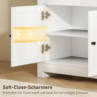HOMCOM Komoda z dużą ilością miejsca, sideboard z drzwiami Soft-Close, 2 szuflady, regulowana półka, Biały(m-6)