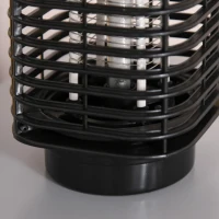 Outsunny Lampada Antizanzare Elettroinsetticida con Luce UV per Interno ed Esterno, 11x11x26 cm, Nero(m-7)