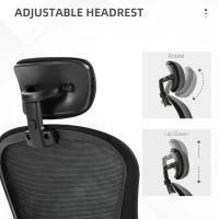 Vinsetto Multi-Adjustable Office Chair, with Lumbar Support, Headrest and Mesh Back - Black(m-6)