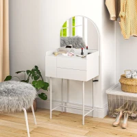 HOMCOM Three Drawer Compact Dressing Table - White(m-9)