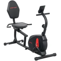 SPORTNOW Bicicleta Estática en Casa con Respaldo Resistencia Magnética Ajustable y Pantalla LCD 103-139x61x100,5 cm Negro(m-1)