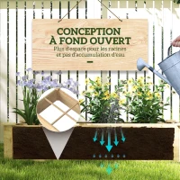 Outsunny Jardinière en bois pour extérieur avec séparateurs sans fond - bois de sapin pré-huilé bois naturel(m-6)