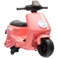 AIYAPLAY 6V Ride on Motorbike, Kids Electric Motorbike w/ Headlights, Music, Training Wheels, for Ages 18-36 Months, Pink(m-1)