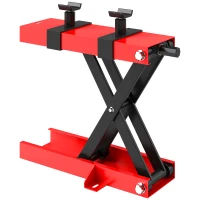HOMCOM Cric de moto, table de levage moto à ciseaux, hauteur de levage 9,5-40 cm capacité 500 kg, 45 x 15 x 9,5-40 cm, rouge(m-12)