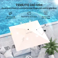 Outsunny Ombrellone a Braccio Inclinabile con Base a Croce, in Poliestere, Alluminio e Metallo, 295x295x260 cm, Cachi(m-4)