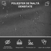 Outsunny Paravan Lateral Retractabil cu Mâner și Anti UV, 300x180 cm, Gri(m-7)