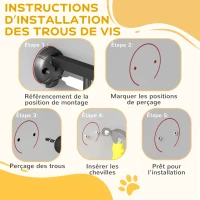PawHut Barrière pour chien en acier à 3 panneaux pliante double verrouillage et porte intégrée pour porte et escalier blanc(m-8)