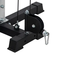 SPORTNOW Multi Home Gyms with Cable Pulley System, Cable Crossover Machine with 4 Handles for Full Body Strength Training, Power Rack for Home Workout, Black(m-8)