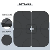 Outsunny  Set 4pz Base per Ombrellone da Giardino in Plastica 50 × 50 × 7.5cm(m-6)