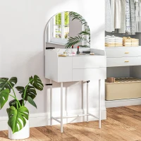 HOMCOM Three Drawer Compact Dressing Table - White(m-8)