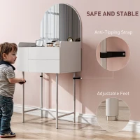 HOMCOM Three Drawer Compact Dressing Table - White(m-7)