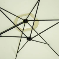 Outsunny Umbrelă de Grădină cu Rotație la 360°, Braț cu Bază în Cruce și Orificiu de Ventilație, Ø256x245 cm, Bej(m-7)