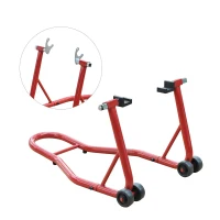 HOMCOM Descanso de Mota Suporte Traseiro Universal Portátil e Móvel – Cor Vermelho – Aço – 80x50x40 cm(m-11)