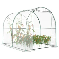 SERRE DE JARDIN TUNNEL TENTE BACHE PVC TRANSPARENT TUBES EN ACIER 2,5X2X2M NEUF 67(m-1)