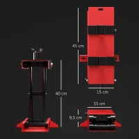 HOMCOM Cric de moto, table de levage moto à ciseaux, hauteur de levage 9,5-40 cm capacité 500 kg, 45 x 15 x 9,5-40 cm, rouge(m-3)