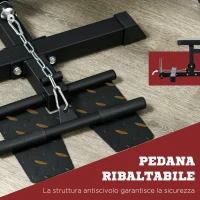 SPORTNOW Stazione Fitness Multifunzione con Lat Machine, Sedile Regolabile e Supporto per Dischi, Nero(m-7)