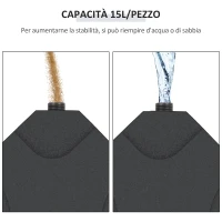 Outsunny  Set 4pz Base per Ombrellone da Giardino in Plastica 50 × 50 × 7.5cm(m-5)