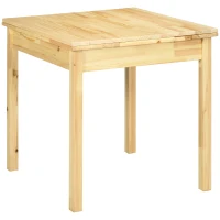 HOMCOM Massief houten eettafel, opklapbare tafel, uitbreidbaar, naturel(m-11)